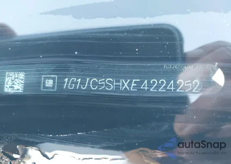 2014 Chevrolet Sonic Lt Auto из США, поврежденный, VIN 1G1JC5SHXE4224252